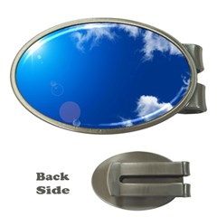 Sun Sky And Clouds Money Clips (oval) 