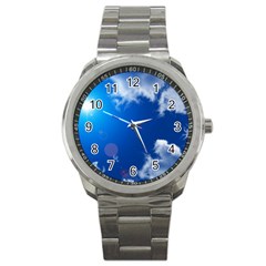 Sun Sky And Clouds Sport Metal Watches