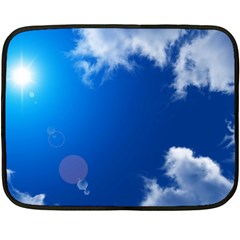 Sun Sky And Clouds Double Sided Fleece Blanket (mini) 