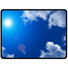 Sun Sky And Clouds Fleece Blanket (large) 