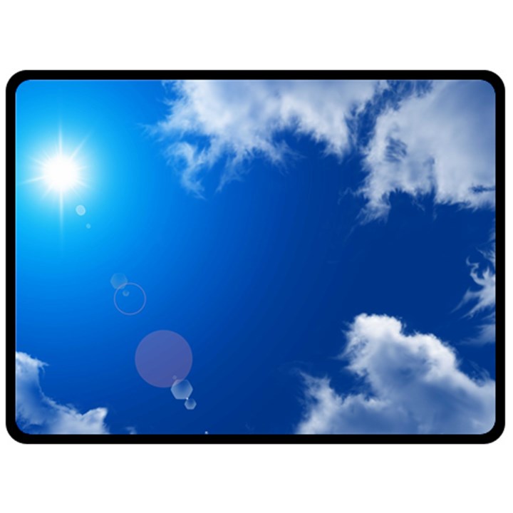 SUN SKY AND CLOUDS Fleece Blanket (Large) 