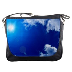 Sun Sky And Clouds Messenger Bags by trendistuff