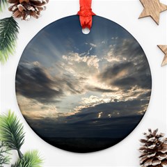 Heaven Rays Round Ornament (two Sides)  by trendistuff