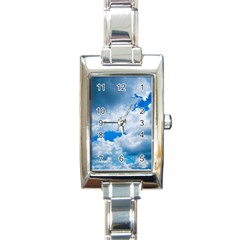 Cumulus Clouds Rectangle Italian Charm Watches by trendistuff