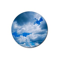 Cumulus Clouds Rubber Coaster (round)  by trendistuff