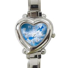 Cumulus Clouds Heart Italian Charm Watch