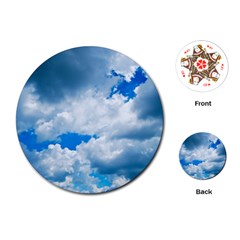 Cumulus Clouds Playing Cards (round)  by trendistuff