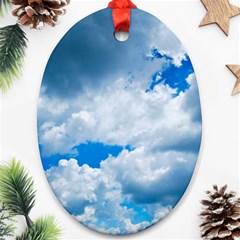 Cumulus Clouds Oval Ornament (two Sides) by trendistuff