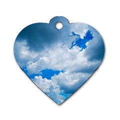 Cumulus Clouds Dog Tag Heart (two Sides)