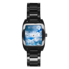 Cumulus Clouds Stainless Steel Barrel Watch