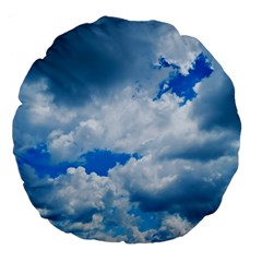 Cumulus Clouds Large 18  Premium Flano Round Cushions