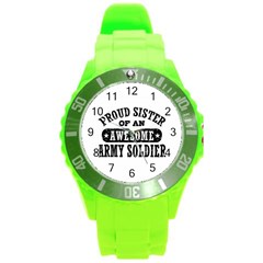 Proud Army Soldier Sister Plastic Sport Watch (large)