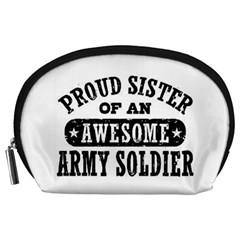 Proud Army Soldier Sister Accessory Pouches (large)  by Bigfootshirtshop