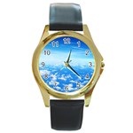 CLOUDS Round Gold Metal Watches