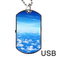 Clouds Dog Tag Usb Flash (one Side)