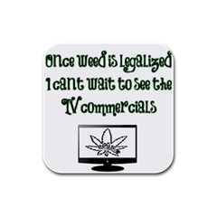 Weed Commercials Rubber Square Coaster (4 Pack)  by girlwhowaitedfanstore