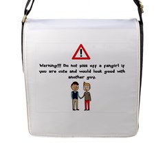 Warning! Fangirl Flap Messenger Bag (l) 