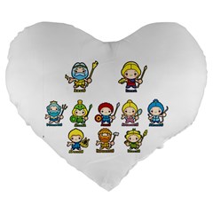 Kiddie Greek Gods Large 19  Premium Flano Heart Shape Cushions by girlwhowaitedfanstore