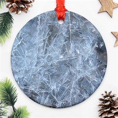 Watery Ice Sheets Round Ornament (two Sides)  by trendistuff