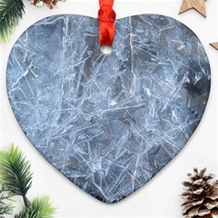 Watery Ice Sheets Heart Ornament (2 Sides) by trendistuff