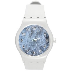 Watery Ice Sheets Round Plastic Sport Watch (m)