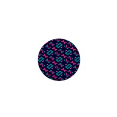 Pink And Blue Shapes Pattern 1  Mini Magnet by LalyLauraFLM