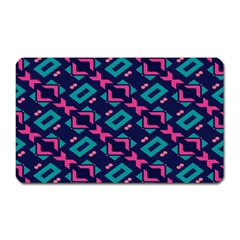 Pink And Blue Shapes Pattern Magnet (rectangular) by LalyLauraFLM