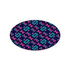 Pink And Blue Shapes Pattern Sticker Oval (100 Pack)