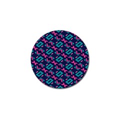 Pink And Blue Shapes Pattern Golf Ball Marker by LalyLauraFLM