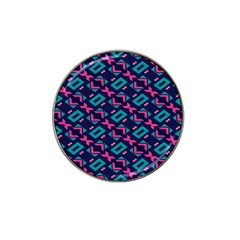 Pink And Blue Shapes Pattern Hat Clip Ball Marker (4 Pack)