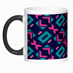 Pink And Blue Shapes Pattern Morph Mug by LalyLauraFLM