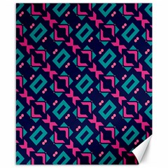 Pink And Blue Shapes Pattern Canvas 8  X 10  by LalyLauraFLM