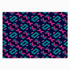 Pink And Blue Shapes Pattern Large Glasses Cloth