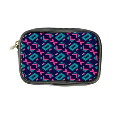 Pink And Blue Shapes Pattern Coin Purse by LalyLauraFLM