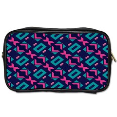 Pink And Blue Shapes Pattern Toiletries Bag (two Sides) by LalyLauraFLM