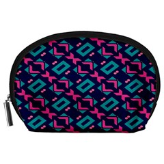 Pink And Blue Shapes Pattern Accessory Pouch