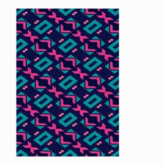 Pink And Blue Shapes Pattern Small Garden Flag