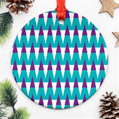 Peaks Pattern Ornament (round) by LalyLauraFLM