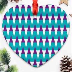 Peaks Pattern Ornament (heart) by LalyLauraFLM