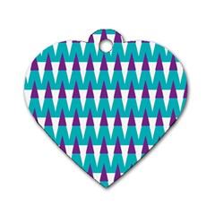 Peaks Pattern Dog Tag Heart (one Side)