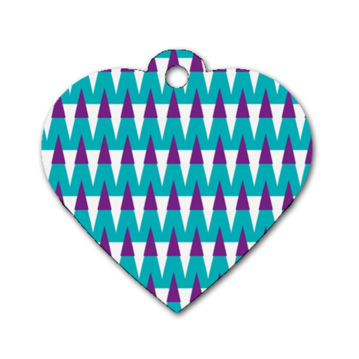 Peaks pattern Dog Tag Heart (One Side)