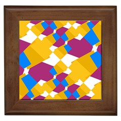 Layered Shapes Framed Tile by LalyLauraFLM