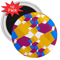 Layered Shapes 3  Magnet (10 Pack) by LalyLauraFLM