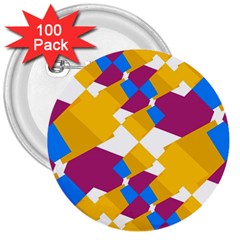 Layered Shapes 3  Button (100 Pack) by LalyLauraFLM