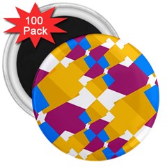 Layered Shapes 3  Magnet (100 Pack) by LalyLauraFLM