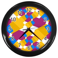 Layered Shapes Wall Clock (black)