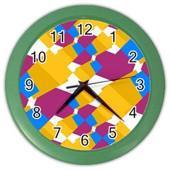 Layered Shapes Color Wall Clock