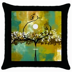 She Open s To The Moon Throw Pillow Cases (black) by digitaldivadesigns