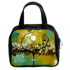 She Open s To The Moon Classic Handbags (2 Sides) by digitaldivadesigns