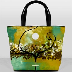 She Open s To The Moon Bucket Bags by digitaldivadesigns